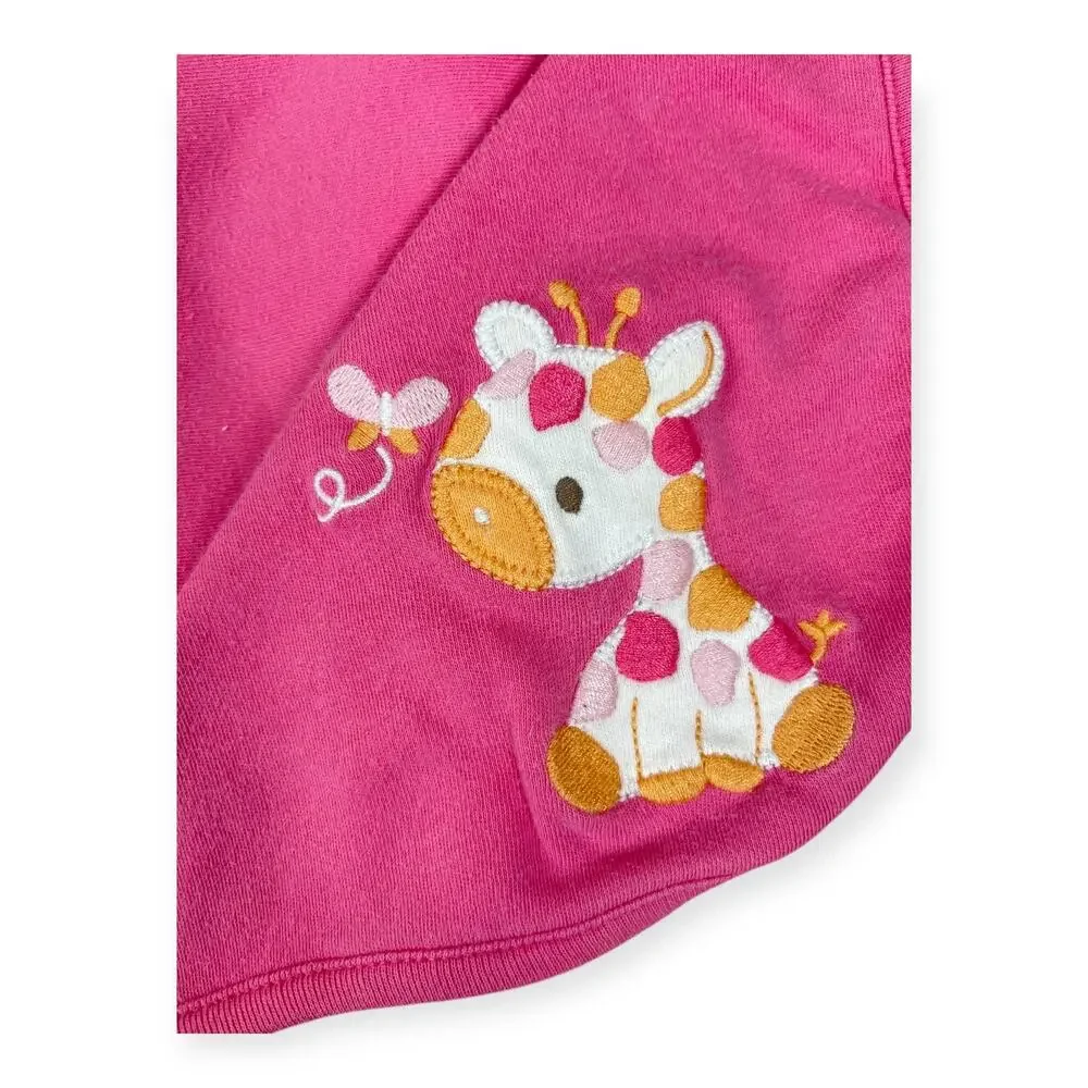 Gymboree Jolly Giraffe Pink Orange Spotted Baby Blanket Embroidered 2016